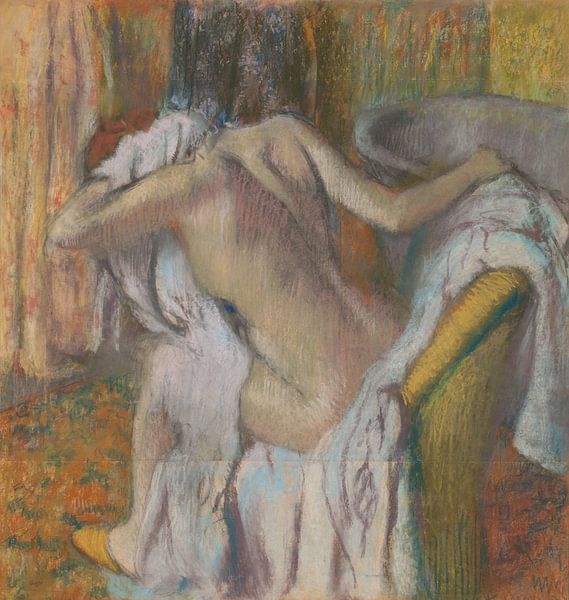 Na het bad, Vrouw die zich afdroogt, Edgar Degas van Meesterlijcke Meesters
