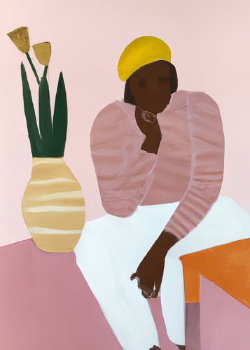 Hippe illustratie in pastelkleuren