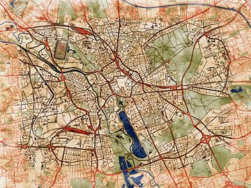 Kaart van Hannover in de stijl 'Serene Summer' van Maporia