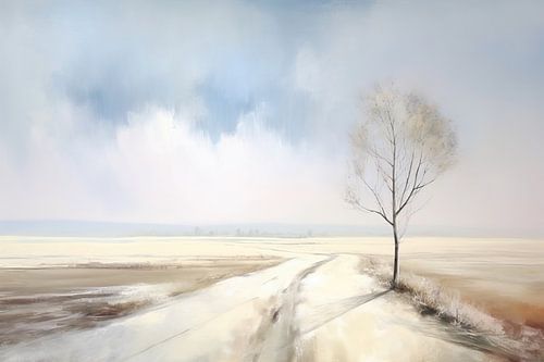 Beige Malerei Serene Horizonte | Rest der Natur