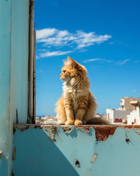 Chat sur le toit par Harry Cathunter