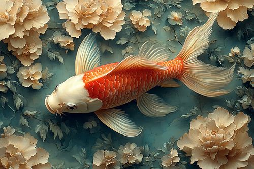 schilderachtige kunst japan koi karper goudvis