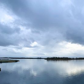 Dark clouds above the Lauwersmeer by Apple Brenner