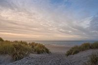 Coucher de soleil en soirée sur la plage de De Banjaard