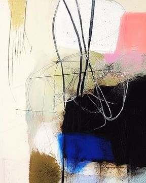 Modern abstract in vrolijke kleuren van Studio Allee