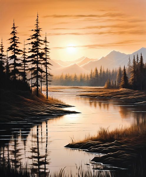 Herfst zonsondergang van fernlichtsicht