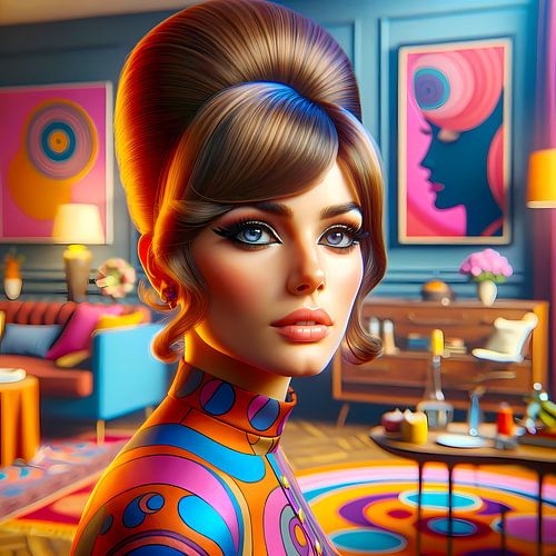 Popart portret in '60 style:  Een 