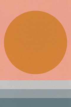 Zon, maan, oceaan. Ikigai. Abstracte minimalistische Zen kunst X van Dina Dankers