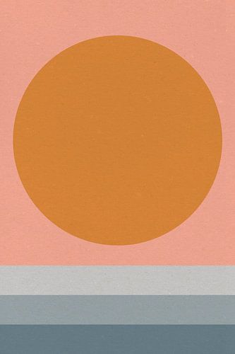 Zon, maan, oceaan. Ikigai. Abstracte minimalistische Zen kunst X