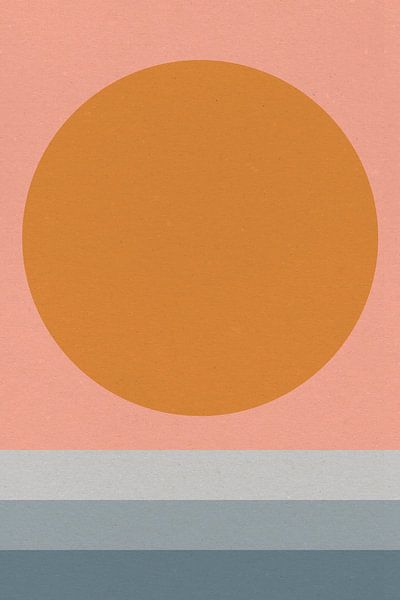 Sun, Moon, Ocean. Ikigai. Abstract minimalist Zen art X by Dina Dankers