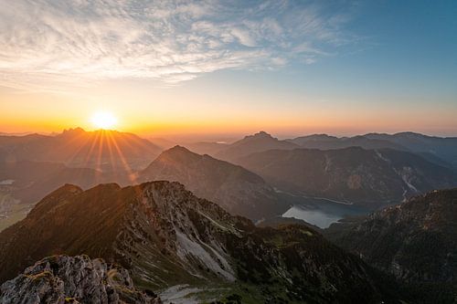 Zonsondergang over de Außerfern en de Plansee