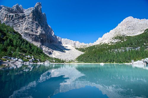 Mountain lake in Dolomites