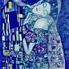 Le Baiser dans les tons de bleu, inspiré de Gustav Klimt sur Ineke de Rijk