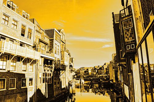 Dordrecht Wijnhaven vanaf Scheffersplein Nederland Goud