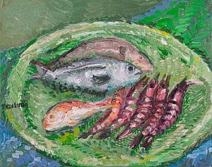 Teller mit Fisch von Tanja Koelemij