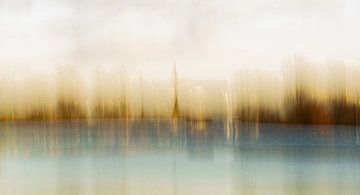 Dorf am Fluss (impressionistisch) von Jacqueline Gerhardt
