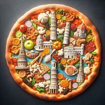 Culturele pizza Italie van Digital Art Nederland