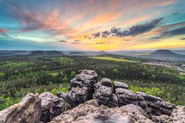 Sunset in Saxon Switzerland by Michael Valjak