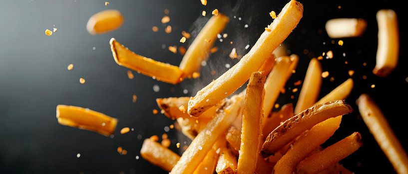 Bubbling fries in a swing - moment of pleasure by Poster Art Shop