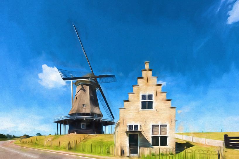 Moulin à vent De Herder à Medemblik par eric van der eijk