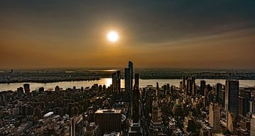 Skyline de New York au lever du soleil, États-Unis sur Patrick Groß