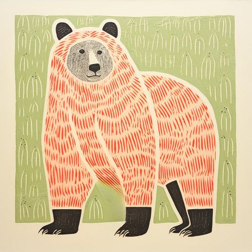 Groene beer in volkskunst