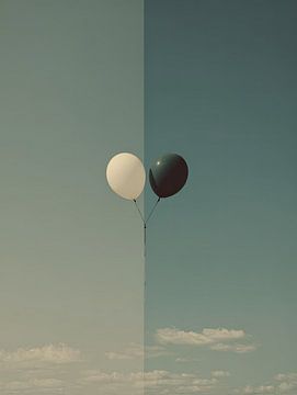 Schwarze und weiße Luftballons von Franka Poulain