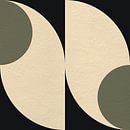Moderne abstracte minimalistische kunst met geometrische vormen in groen, zwart en wit van Dina Dankers thumbnail