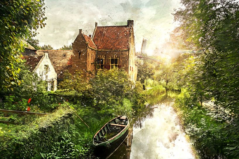 Vieux paysage hollandais peint par Arjen Roos