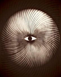 Moon Geometry Retro Art Deco Surrealism Brown