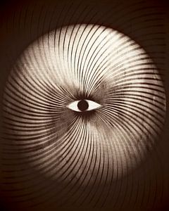 Mond Geometrie Retro Art Deco Surrealismus Braun