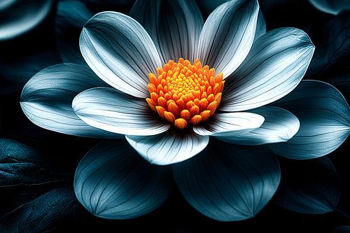 Realistische bloem met kleurrijk contrast