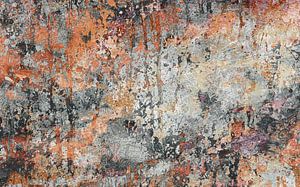 Moderne abstracte compositie in oranje en grijs 1 van Anna Marie de Klerk