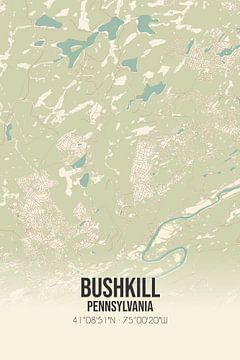 Alte Karte von Bushkill (Pennsylvania), USA. von Rezona