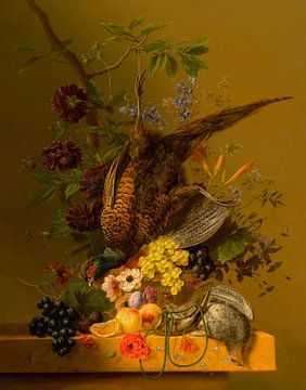 Still life with pheasant and fruit, Arnoldus Bloemers