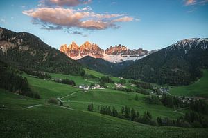 Coucher de soleil dans les Dolomites à Sankt Magdalena