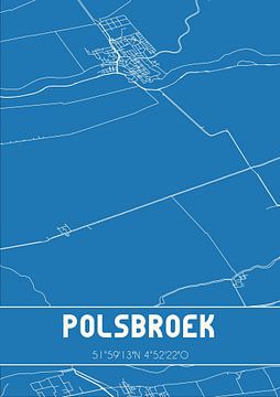 Blaupause | Karte | Polsbroek (Utrecht) von Rezona