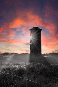 Der Wasserturm in Farbe und Schwarz-Weiß