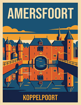 Poster „ 'Amersfoort Koppelpoort' “ – Vintage-Illustration