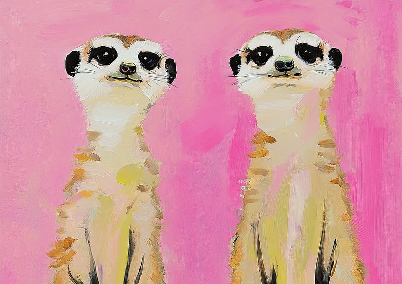 Suricate Preppy Rose Décor Dopamine par Niklas Maximilian