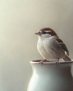 Spatz im Gleichgewicht