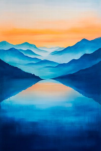 Paysage de montagne dans la pénombre par Poster Art Shop