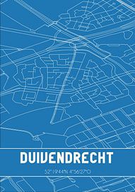 Blaupause | Karte | Duivendrecht (Noord-Holland) von Ortsdrucke