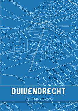 Blaupause | Karte | Duivendrecht (Noord-Holland) von Rezona