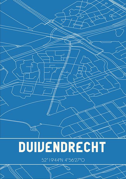Blueprint | Map | Duivendrecht (North Holland) by Prints of Place