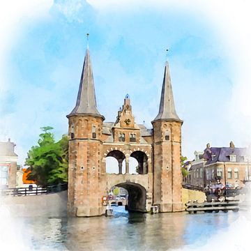 Water Gate, Sneek, Friesland, Netherlands.
