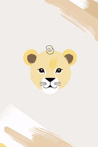 Schattige minimalistische leeuw illustratie
