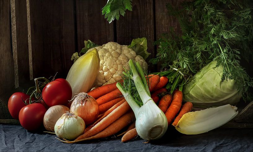 Still life with vegetables by Jan van der Linden