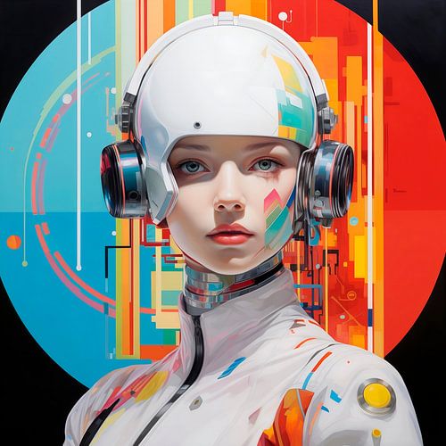 Futuristisch portret van een jonge vrouw