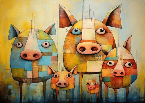 Schweine von Blickfänger Gemälde